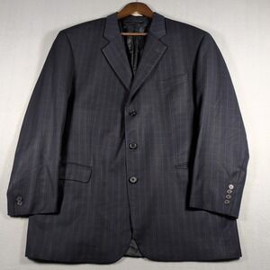 JACK VICTOR Mens Blazer 46R Sport Coat Gray Plaid Jacket 3 Button Wool